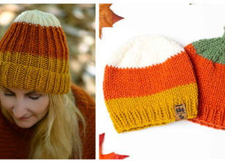 Candy Corn Hat Free Knitting Pattern