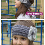 Headband with Flower Free Knitting Pattern