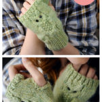 Owl Fingerless Gloves Free Knitting Pattern