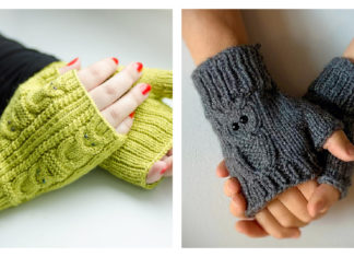 Owl Fingerless Gloves Free Knitting Pattern