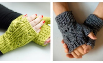 Owl Fingerless Gloves Free Knitting Pattern