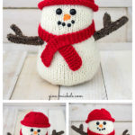 Easy Flat Knit Snowman Free Knitting Pattern