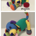 Jacob the puppy with the multi-coloured coat Knitting Pattern