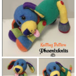 Jacob the puppy with the multi-coloured coat Knitting Pattern