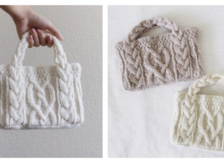 Mini Cable Bag Free Knitting Pattern and Video Tutorial