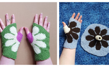 Blümchen Fingerless Gloves Free Knitting Pattern
