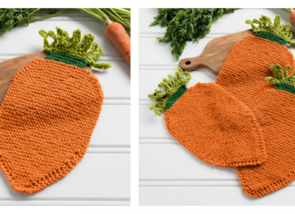 Carrot Dishcloth Free Knitting Pattern