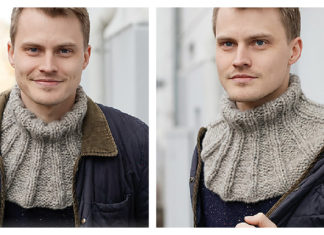 Man's Neck Warmer Free Knitting Pattern