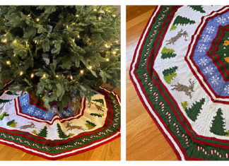 Reindeer Games Christmas Tree Skirt Free Knitting Pattern