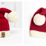 Santa Cap Christmas Hat Free Knitting Pattern