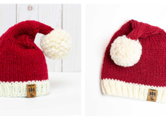 Santa Cap Christmas Hat Free Knitting Pattern