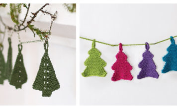 Christmas Tree Garland Free Knitting Pattern