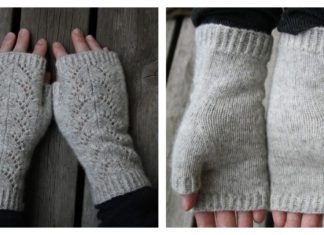 Cloudburst Lace Fingerless Mitts Free Knitting Pattern