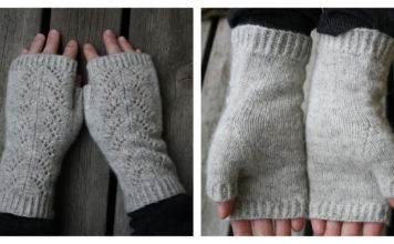 Cloudburst Lace Fingerless Mitts Free Knitting Pattern