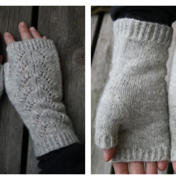 Cloudburst Lace Fingerless Mitts Free Knitting Pattern