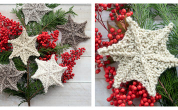 Easy Star Shape Ornaments Free Knitting Pattern