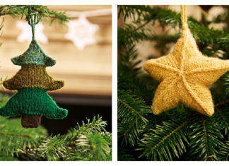 Star and Christmas Tree Free Knitting Pattern