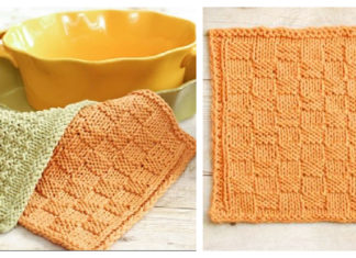Basket Weave Dishcloth Free Knitting Pattern