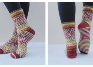 Easy Mosaic Socks Free Knitting Pattern