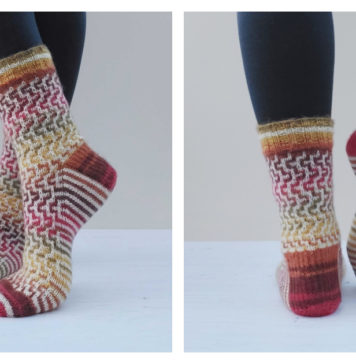 Easy Mosaic Socks Free Knitting Pattern