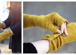 RYE Fingerless Mittens Free Knitting Pattern