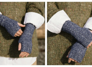 Reversible Fingerless Mitts Free Knitting Pattern