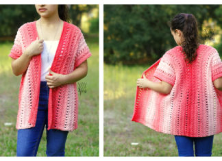 Short Sleeve Coral Cardigan Free Knitting Pattern