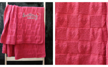 Valentine Heart Blanket Free Knitting Pattern