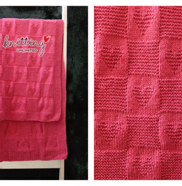 Valentine Heart Blanket Free Knitting Pattern