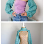 Bolero Shrug Sleeves Free Knitting Pattern and Video Tutorial