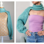 Bolero Shrug Sleeves Free Knitting Pattern and Video Tutorial