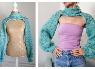 Bolero Shrug Sleeves Free Knitting Pattern and Video Tutorial