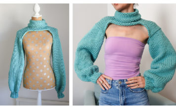 Bolero Shrug Sleeves Free Knitting Pattern and Video Tutorial