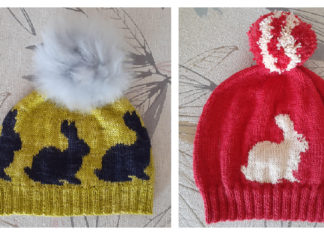 Bunny Silhouette Hat Free Knitting Pattern