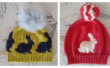 Bunny Silhouette Hat Free Knitting Pattern