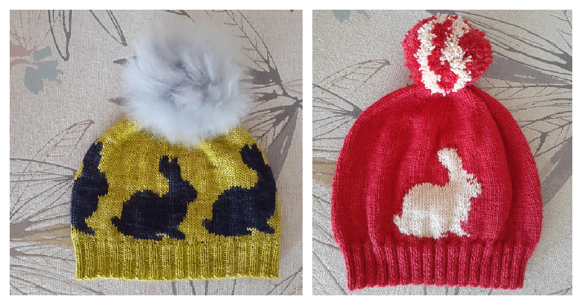 Bunny Silhouette Hat Free Knitting Pattern