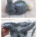 One Square Easter Bunny Basket Free Knitting Pattern