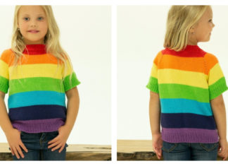 Rainbow Children’s T-Shirt Free Knitting Pattern