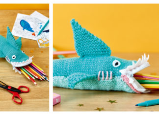 Shark Pencil Case Free Knitting Pattern
