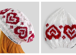 Valentines Beret Free Knitting Pattern