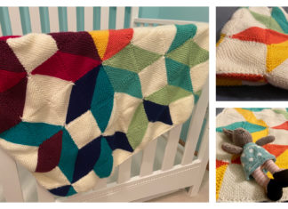 Woven Carpenter Star Baby Blanket Free Knitting Pattern