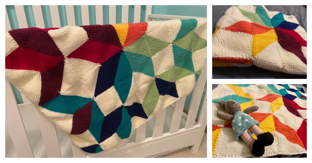 Woven Carpenter Star Baby Blanket Free Knitting Pattern