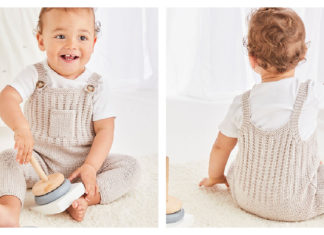 Baby Pocket Dungarees Free Knitting Pattern