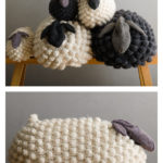 Bobble Sheep Pillow Free Knitting Pattern