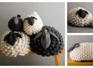 Bobble Sheep Pillow Free Knitting Pattern