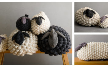 Bobble Sheep Pillow Free Knitting Pattern