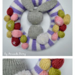 Bunnys Bottom Easter Wreath Free Knitting Pattern