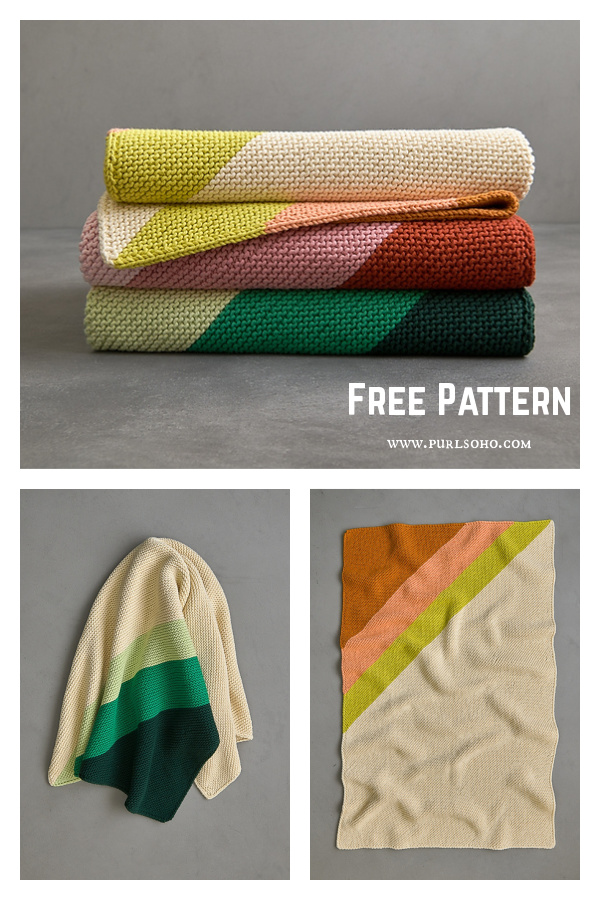 Colorful Corner Blanket Free Knitting Pattern