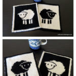 Counting Sheep Potholder Free Knitting Pattern