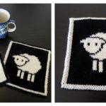 Counting Sheep Potholder Free Knitting Pattern